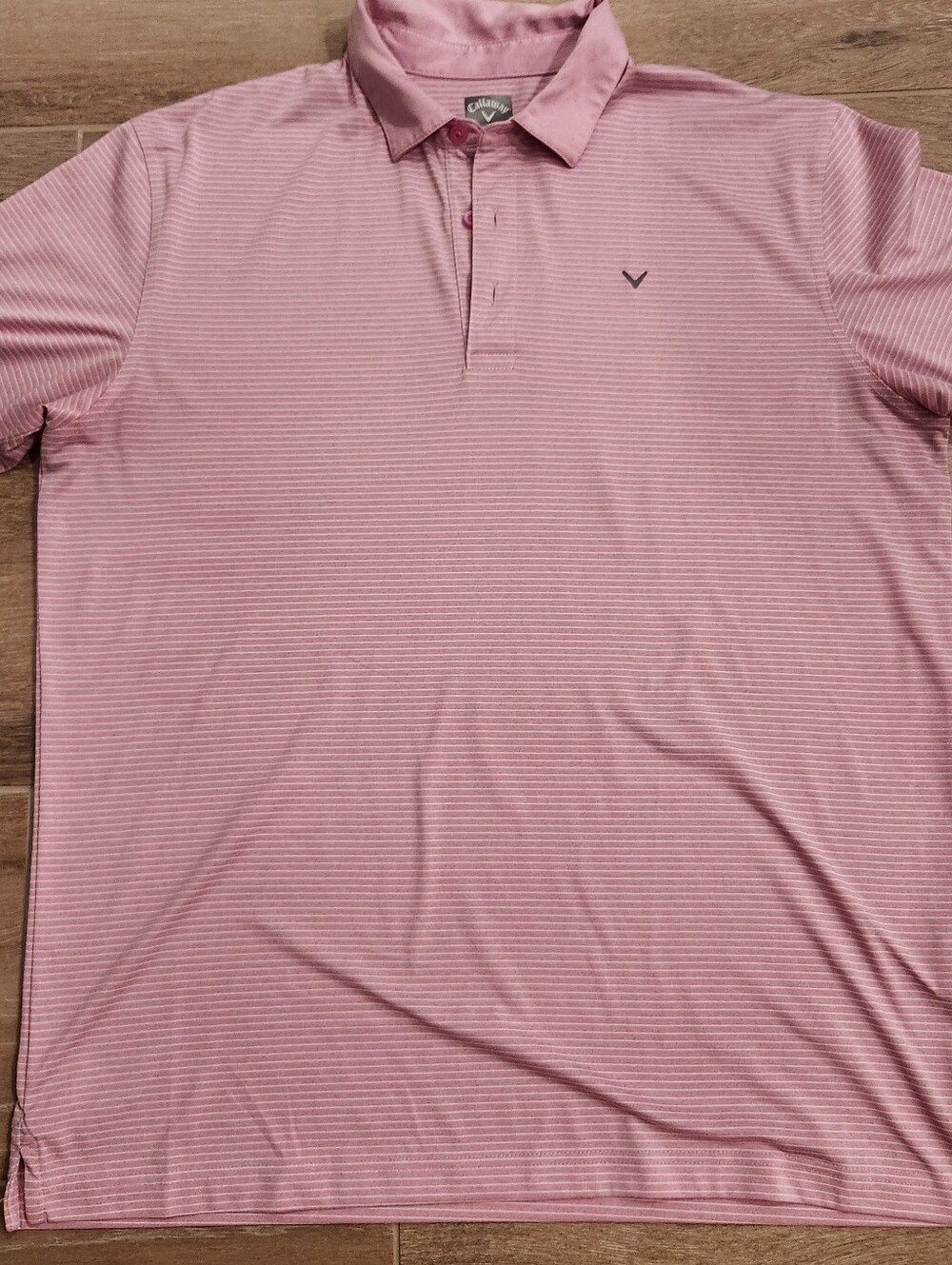 Callaway Men’s Pink Striped Polo Shirt